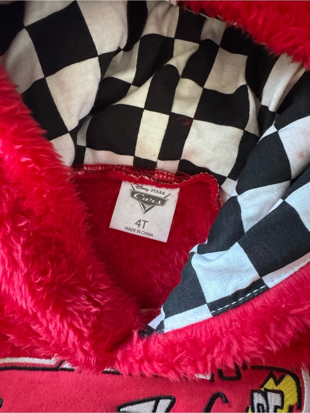 Toddler Lightning McQueen Full Costume + Fuzzy Pullover & Accessories 3-4T - Picture 10 of 16